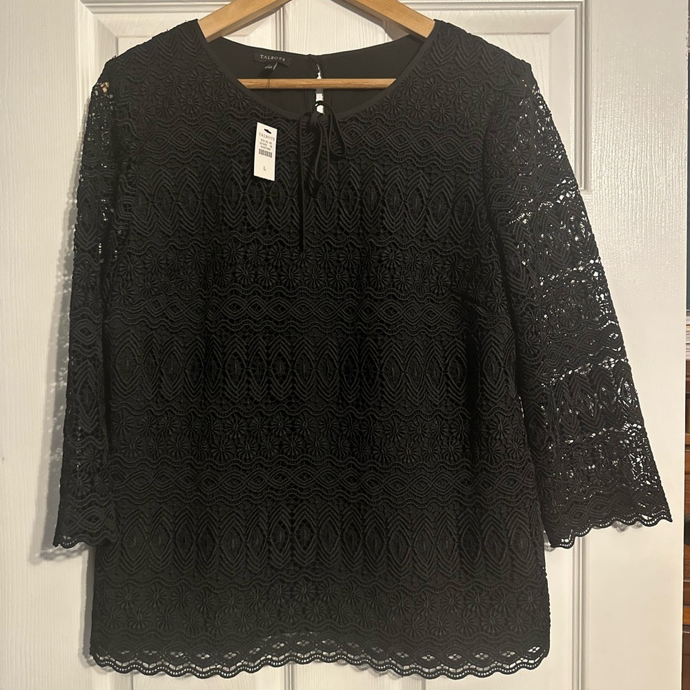 Talbots Black Lace Blouse